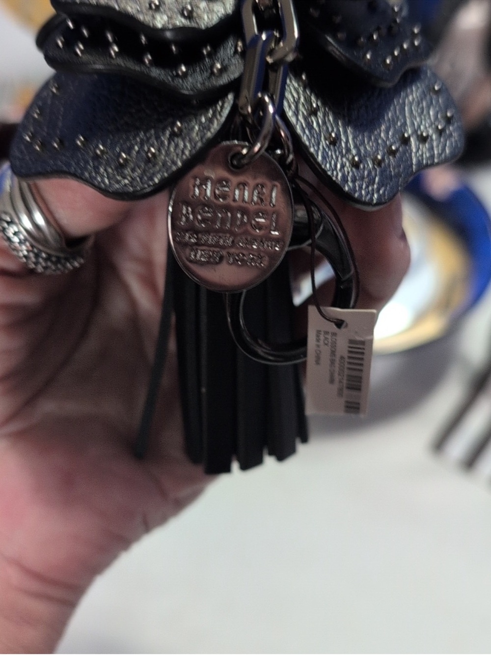 Henri Bendel NWT Rare BLOSSOMS Metallic Leather And Studded Flower Bag Charm 🔥 - Picture 8 of 10